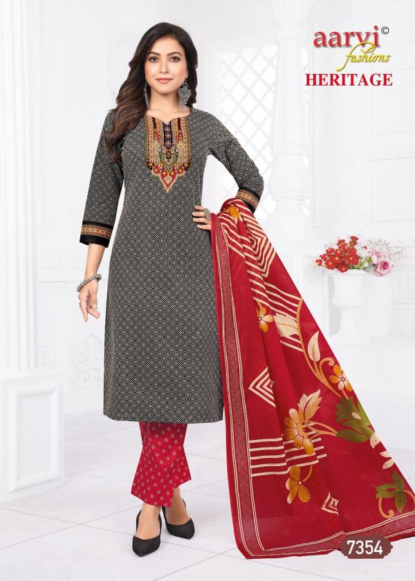 Aarvi Heritage Vol-2 – Katha Work Kurti Pant With Dupatta